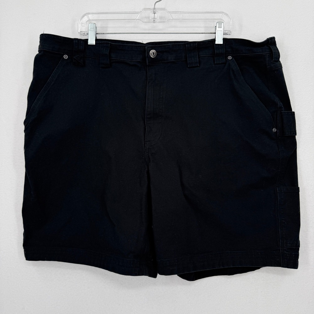 Duluth Trading Co Flex Fire Hose Shorts Mens 46 Black  Work Utility 9" Inseam